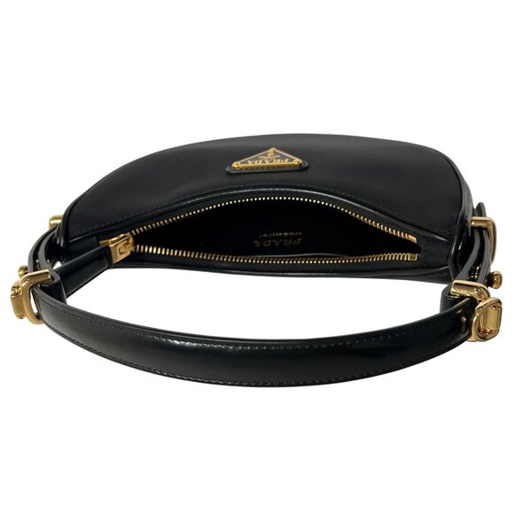 Prada Arque Nylon Mini Bag With Leather Trim in Black - Picture 4 of 9